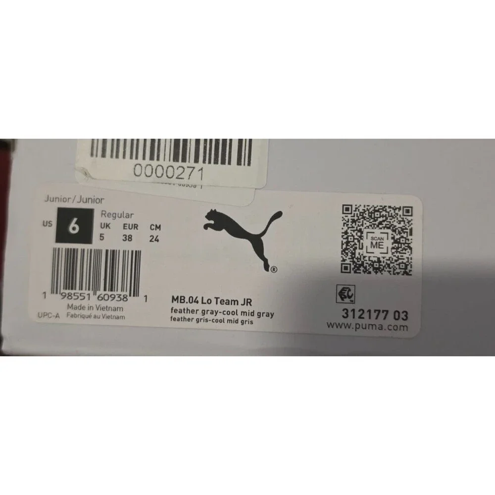 PUMA LaMelo Ball MB.04 Lo Team Feather Gray 6Y | 7.5W NIB 312177 03